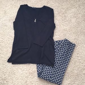 Black tunic length sweater